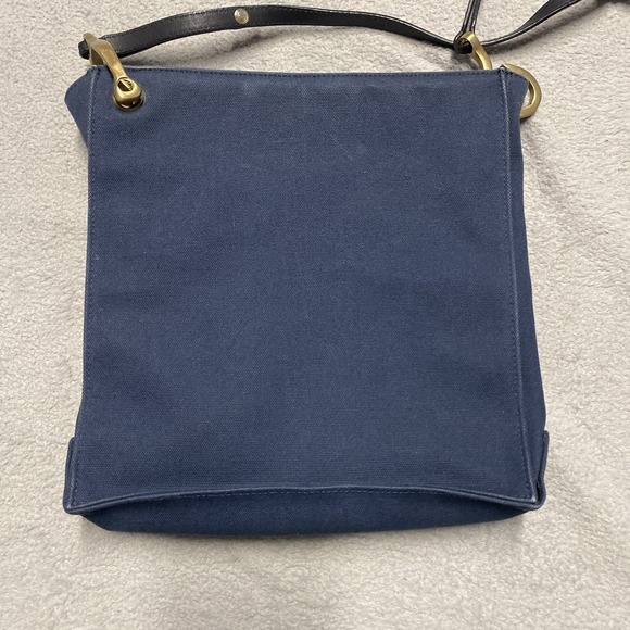 Gunner's Daughter Handbag Blue Canvas Nautical Gold Accent Crossbody Made In USA - Picture 7 of 12